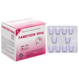 Thuốc Famotidin 40mg Vidipha điều trị loét, trào ngược dạ dày (100 viên)