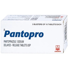 Thuốc Pantopro Aristo điều trị loét dạ dày, trào ngược thực quản (3 vỉ x 10 viên)