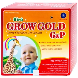 Siro Grow Gold G&P giúp ăn ngon, khắc phục biếng ăn, phát triển chiều cao (20 ống x 10ml)