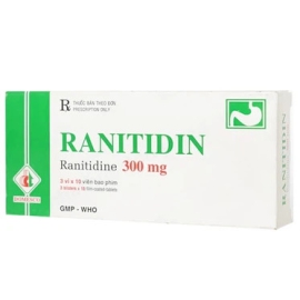 Thuốc Ranitidin 300mg Domesco điều trị loét dạ dày tá tràng (3 vỉ x 10 viên)