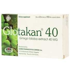 Thuốc Glotakan 40mg Glomed điều trị triệu chứng hoa mắt, ù tai, đau đầu (30 viên)