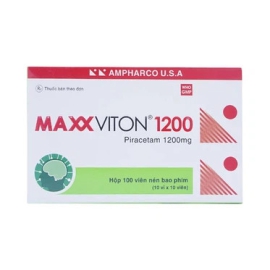 Thuốc Maxxviton 1200mg Ampharco điều trị chóng mặt, suy giảm trí nhớ (100 viên)