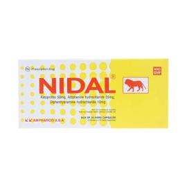 Thuốc Nidal 50mg Ampharco giúp giảm đau bàng quang, đường niệu (3 vỉ x 10 viên)