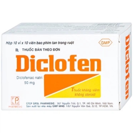 Thuốc Diclofen 50mg Pharmedic giúp giảm đau, kháng viêm (100 viên)