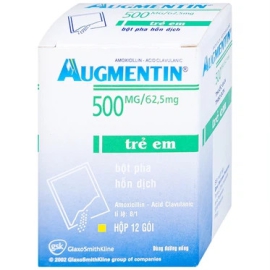 Bột pha hỗn dịch Augmentin 500mg/62,5mg GSK điều trị ngắn hạn các nhiễm khuẩn (12 gói)