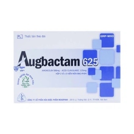 Thuốc Augbactam 625mg Mekophar điều trị các trường hợp nhiễm khuẩn (2 vỉ x 5 viên)