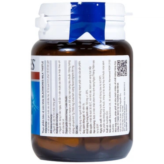Viên uống Blackmores Milk Thistle hỗ trợ quá trình phục hồi tế bào gan, bảo vệ gan (42 viên)