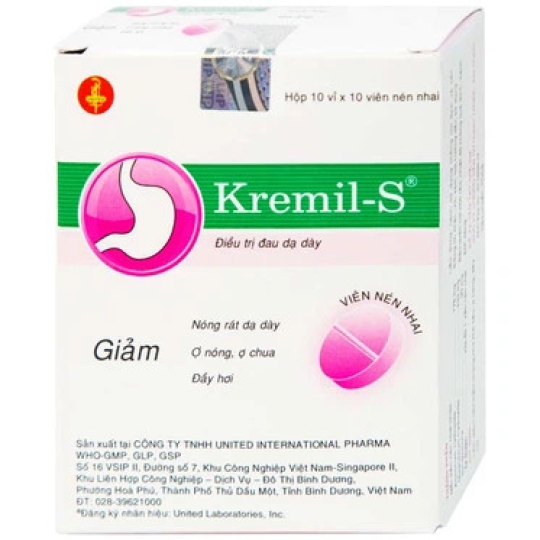 Thuốc Kremil-S United điều trị viêm dạ dày, viêm thực quản (100 viên)