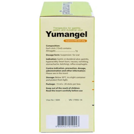 Thuốc Yumangel Yuhan cải thiện loét dạ dày, loét tá tràng (20 gói x 15ml)