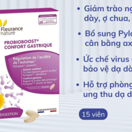 Fleurance Nature Viên Uống Ngăn Trào Ngược Dạ Dày Probioboost Confort Gastrique 15 Viên