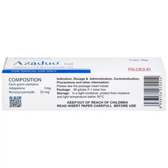 Gel thuốc Azaduo Medisun điều trị mụn trứng cá (30g)