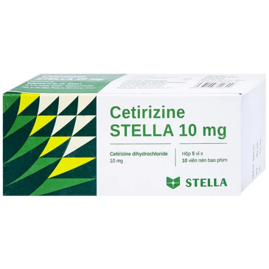 Thuốc Cetirizine Stella 10mg hỗ trợ giảm viêm mũi dị ứng, mày đay (10 vỉ x 10 viên)