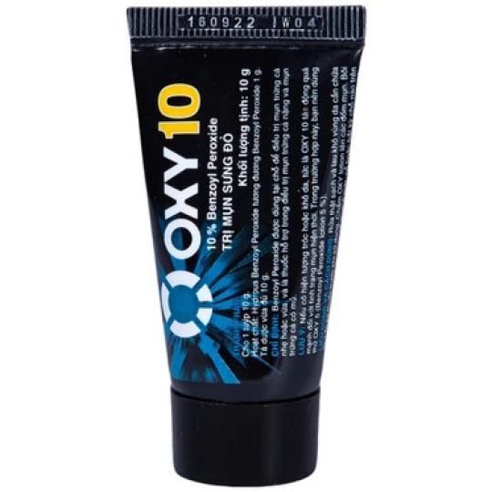 Gel Oxy10 Rohto hỗ trợ điều trị mụn trứng cá nặng và mụn trứng cá có mủ (10g)