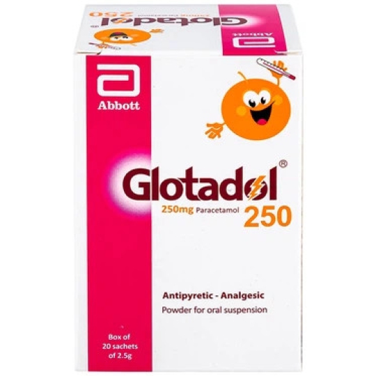 Bột Glotadol 250mg Abbott hỗ trợ giảm đau và hạ sốt (20 gói x 2.5g)