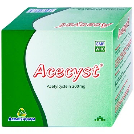 Thuốc Acecyst 200mg Agimexpharm hỗ trợ long đờm, thông đường hô hấp (10 vỉ x 8 viên)