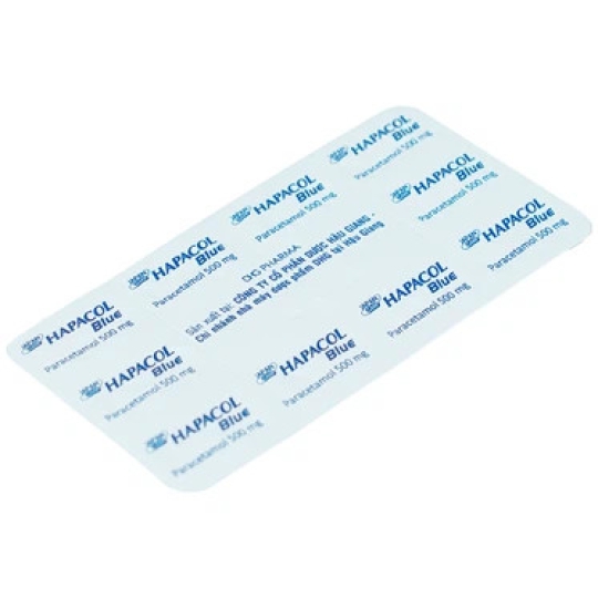 Thuốc Hapacol Blue 500mg DHG giảm đau nhức do cảm cúm (10 vỉ x 10 viên)