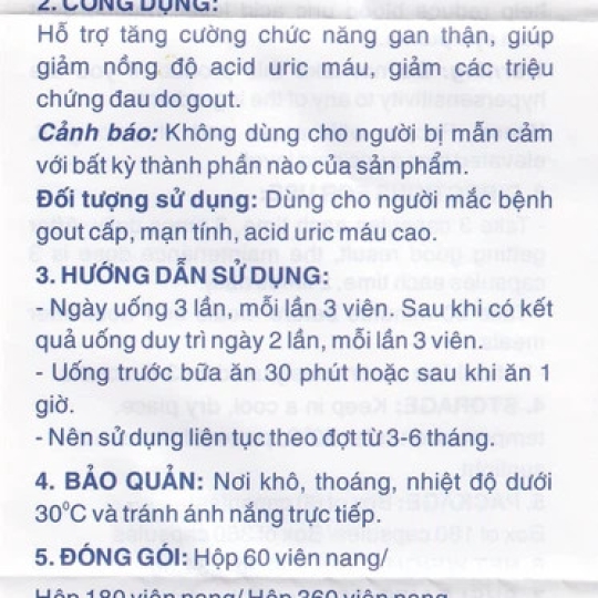 Viên uống Hoàng Thống Phong IMC giúp giảm nguy cơ tái phát cơn Gout cấp (60 viên)