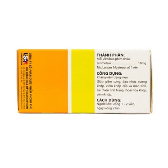 Viên uống Danzym 10mg Usarichpharm hỗ trợ giảm phù nề (100 viên)