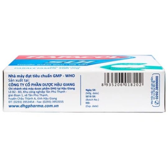 Thuốc Hapacol sủi 500mg DHG hỗ trợ giảm đau và hạ sốt (4 vỉ x 4 viên)
