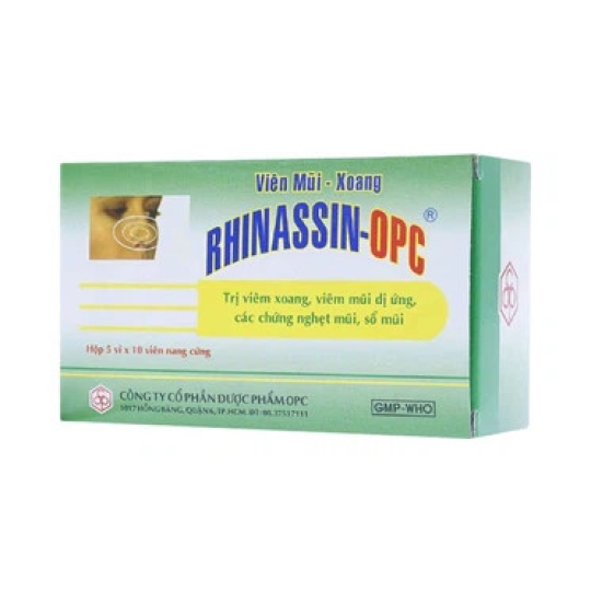 Thuốc Rhinassin-OPC điều trị viêm xoang, viêm mũi dị ứng (5 vỉ x 10 viên)