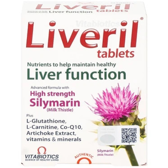 Viên uống Liveril Vitabiotics hỗ trợ tăng cường chức năng gan, tăng cường đề kháng (5 vỉ x 6 viên)