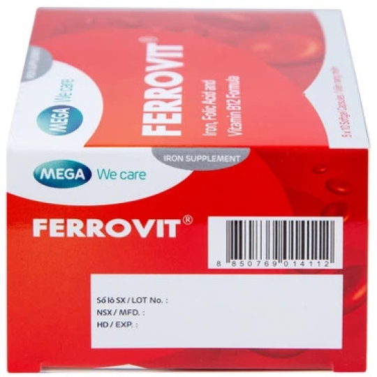 Thuốc Ferrovit MEGA We care hỗ trợ điều trị thiếu máu do thiếu sắt (5 vỉ x 10 viên)