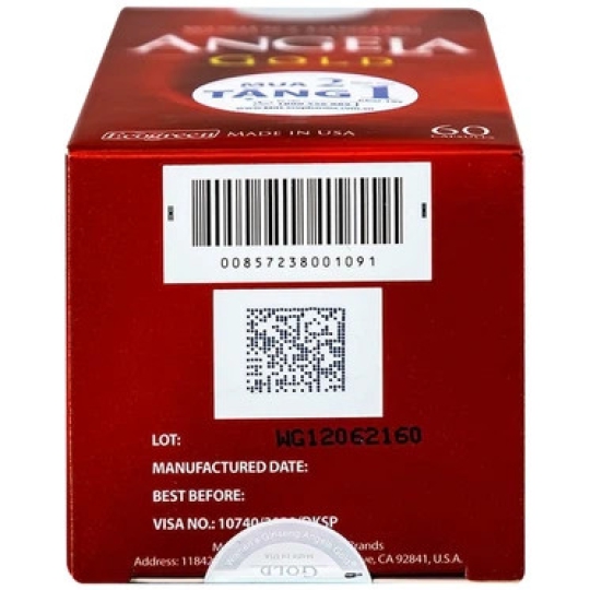 Viên sâm Angela Gold Ecogreen hỗ trợ làm đẹp da, tăng cường sinh lý nữ (60 viên)