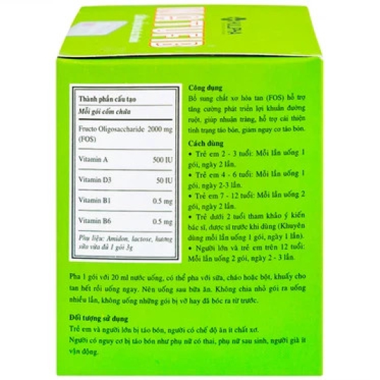 Cốm hòa tan Natufib Hulipha hỗ trợ cải thiện tình trạng táo bón (3g x 20 gói)