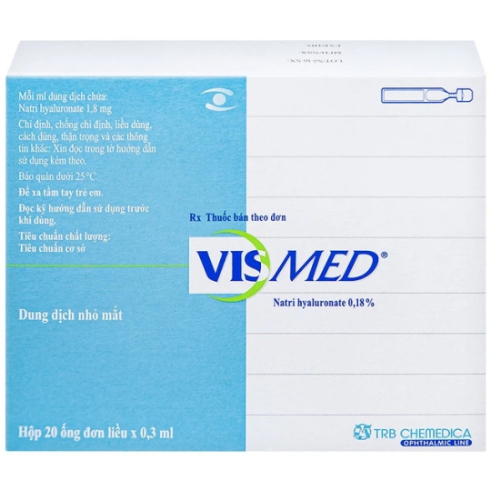 Thuốc nhỏ mắt Vismed TRB Chemedica điều trị viêm giác mạc (0,3ml)