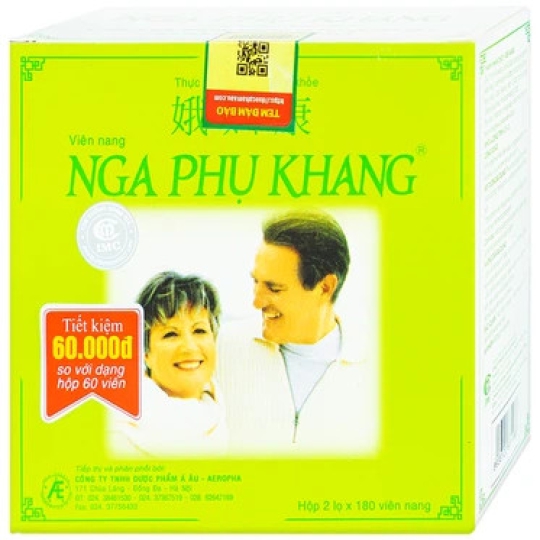 Viên nang Nga Phụ Khang hỗ trợ giảm tiến triển của u nang buồng trứng (2 lọ x 180 viên)