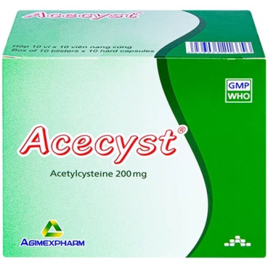 Thuốc Acecyst 200mg Agimexpharm hỗ trợ long đờm, thông đường hô hấp (10 vỉ x 8 viên)