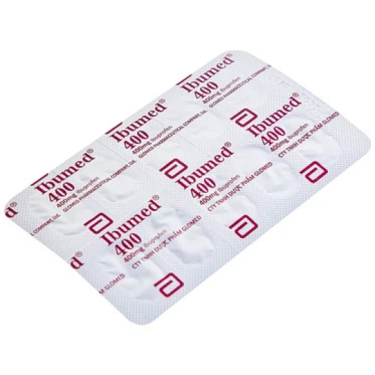 Thuốc Ibumed 400mg Glomed giúp giảm đau, hạ sốt (10 vỉ x 10 viên)