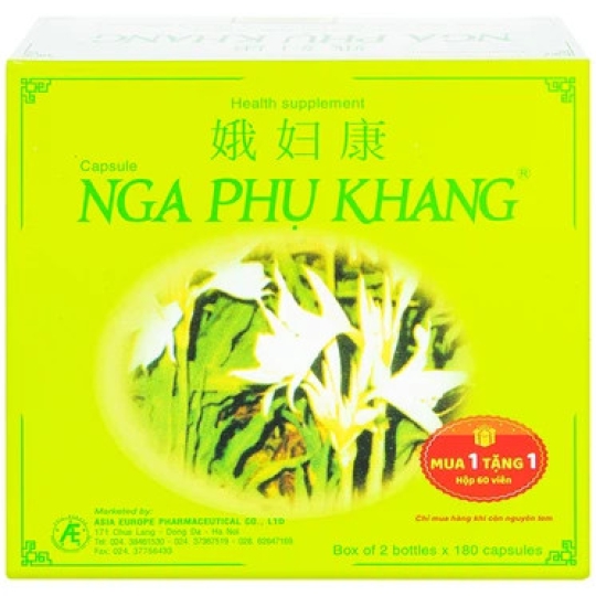 Viên nang Nga Phụ Khang hỗ trợ giảm tiến triển của u nang buồng trứng (2 lọ x 180 viên)