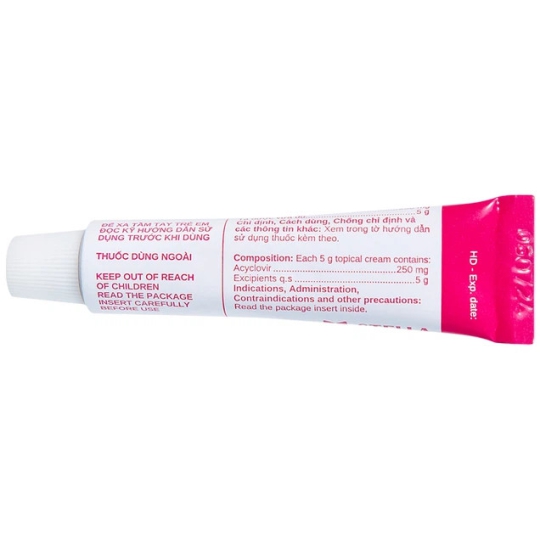 Kem bôi da Acyclovir Stada Cream điều trị nhiễm virus Herpes simplex (5g)