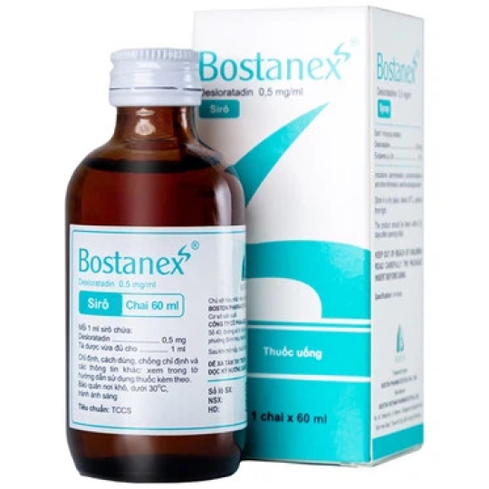 Siro Bostanex 0.5mg/ml Boston hỗ trợ điều trị viêm mũi dị ứng, nổi mày đay (30ml)