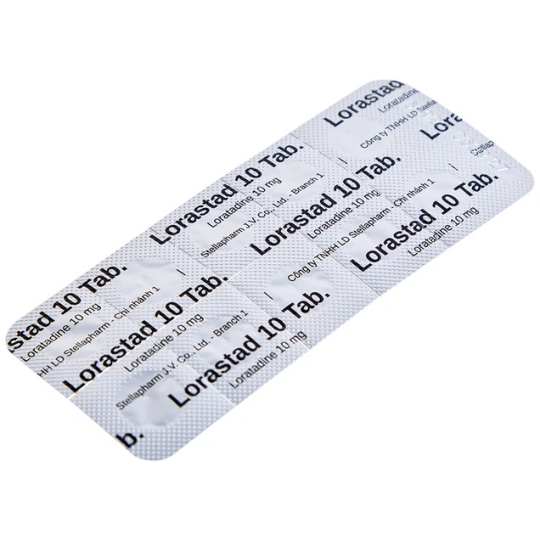 Thuốc Lorastad Tab 10mg Stella hỗ trợ giảm viêm mũi dị ứng, mày đay (2 vỉ x 10 viên)
