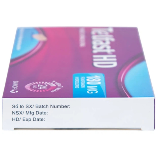 Thuốc Telfast HD 180mg Sanofi hỗ trợ điều trị viêm mũi dị ứng, mày đay (3 vỉ x 10 viên)