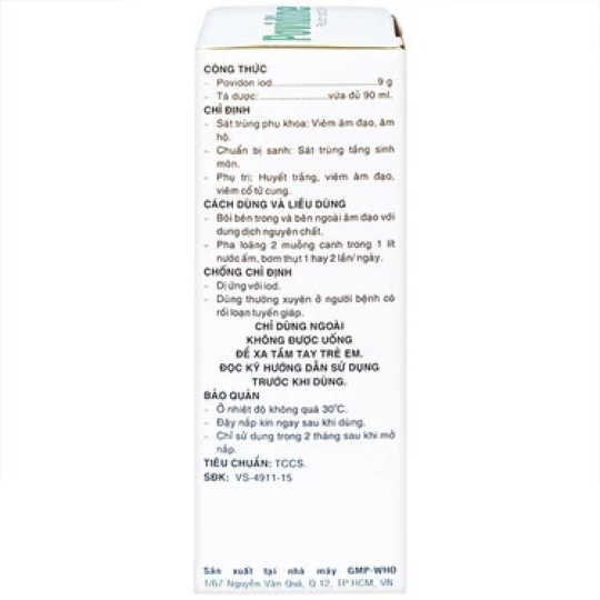 Dung dịch phụ khoa Povidine 10% Pharmedic hỗ trợ sát trùng phụ khoa (90ml)