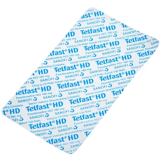 Thuốc Telfast HD 180mg Sanofi hỗ trợ điều trị viêm mũi dị ứng, mày đay (3 vỉ x 10 viên)
