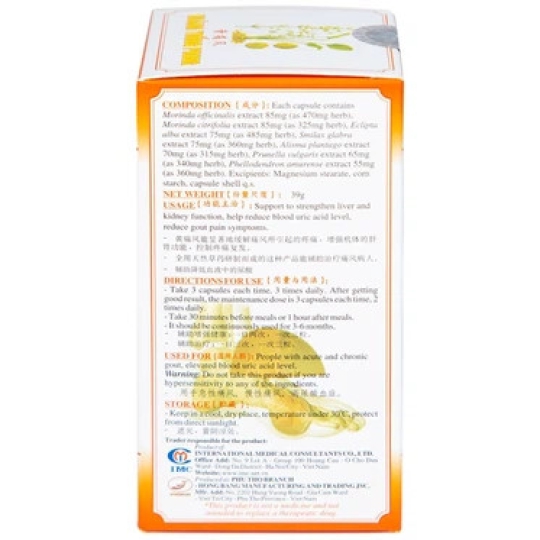 Viên uống Hoàng Thống Phong IMC giúp giảm nguy cơ tái phát cơn Gout cấp (60 viên)