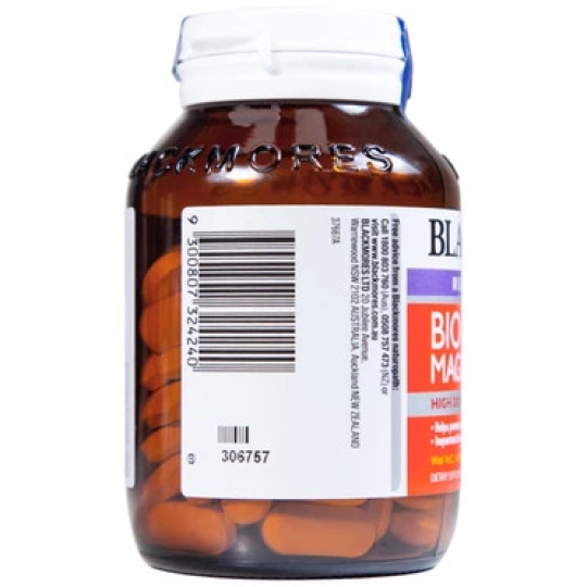 Viên uống Blackmores Bio Magnesium hỗ trợ cơ bắp, giảm triệu chứng tiền kinh nguyệt (100 viên)