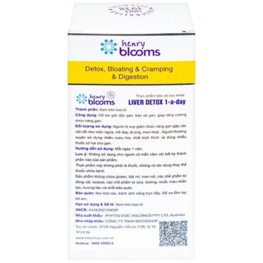 Viên uống Liver Detox 1-A-Day Henry Blooms hỗ trợ giải độc gan, bảo vệ gan (30 viên)