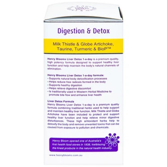 Viên uống Liver Detox 1-A-Day Henry Blooms hỗ trợ giải độc gan, bảo vệ gan (30 viên)
