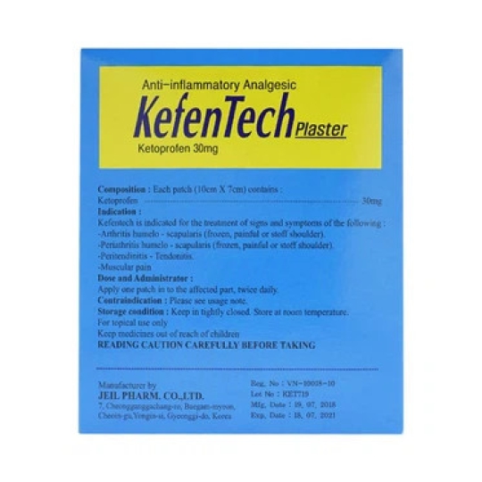Miếng dán Kefentech Plaster Jeil chống viêm bao gân, đau cơ (1 gói)