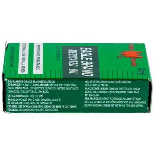 Dầu xanh Con Ó Eagle Brand Medicated Oil Borden giảm đau cho nhiều loại triệu chứng đau (1 chai x 3ml)