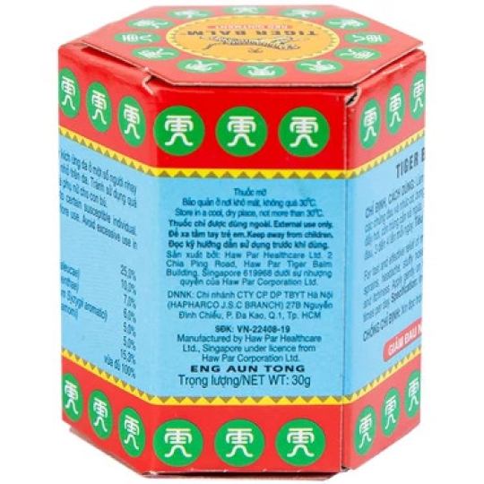 Cao Tiger Balm Red Haw Par giảm đau đầu, nghẹt mũi, đau nhức cơ, bong gân (30g)