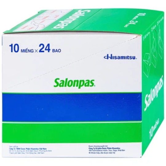 Miếng dán Salonpas Hisamitsu giảm đau cơ, xương khớp (Hộp lớn 10 miếng x 24 bao)