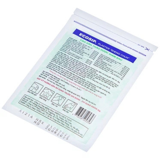Cao dán thảo dược Ecosip Cool Tatra hỗ trợ giảm đau cơ, đau khớp (20 gói x 5 miếng)