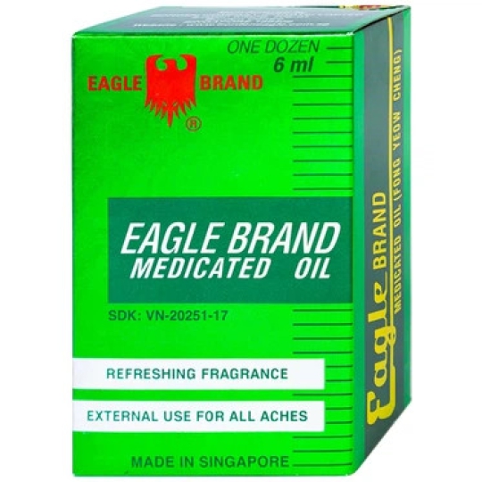 Dầu gió xanh con ó Eagle Brand Midicated Oil giảm nhức đầu, cảm cúm, đau lưng (6ml)
