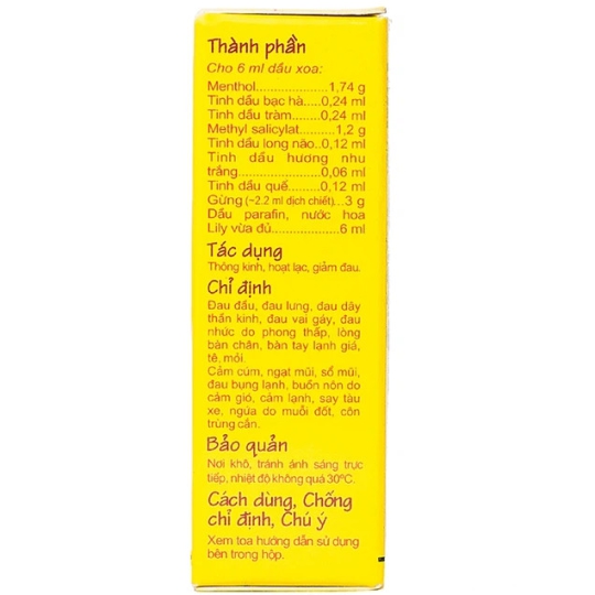 Dầu gừng Thái Dương nóng mạnh hỗ trợ giảm đau đầu, đau lưng, vai gáy (79ml)